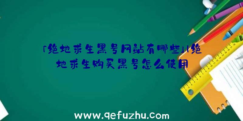 「绝地求生黑号网站有哪些」|绝地求生购买黑号怎么使用